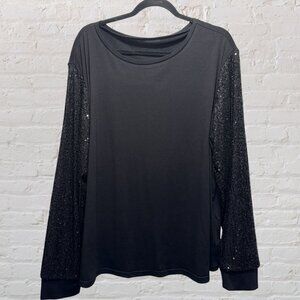 3X Sequin Long Sleeve Tee